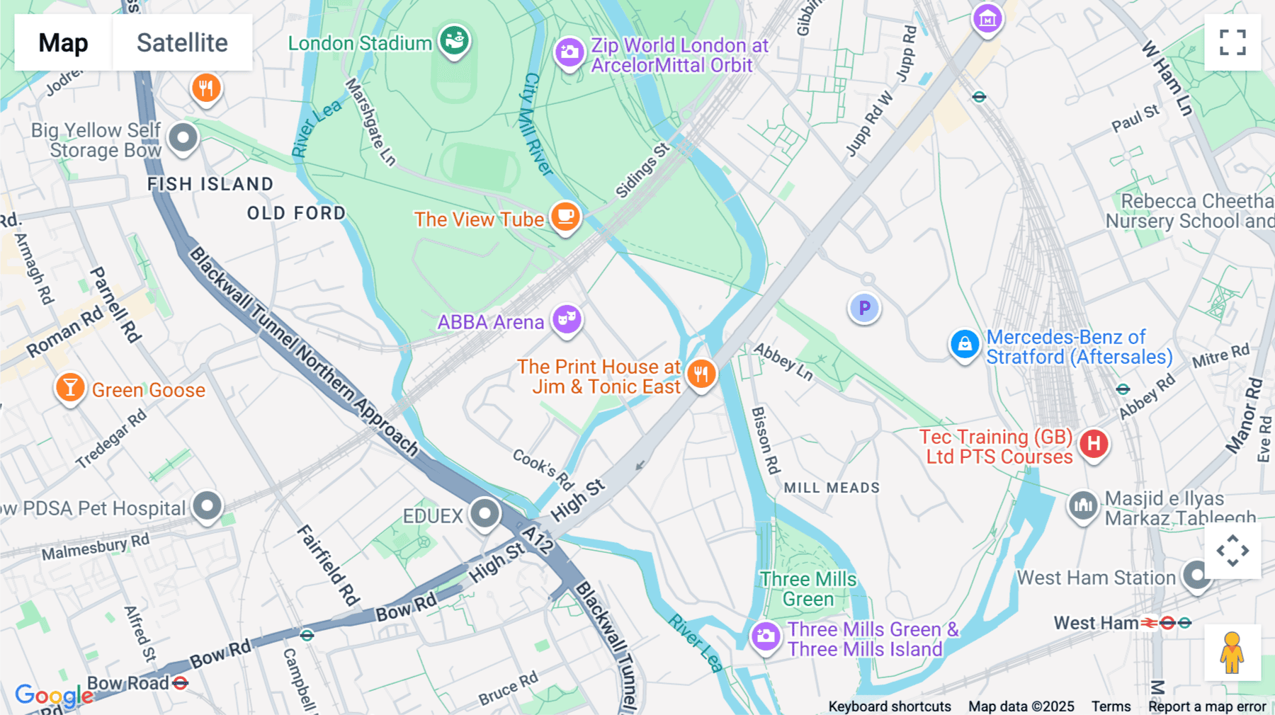 Click for interative map of 12 Marshgate Lane, London