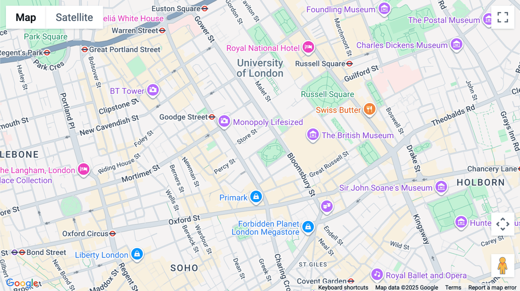 Click for interative map of 23 Bedford Square, Bedford House, London