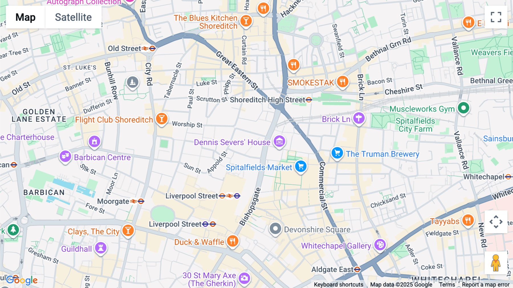 Click for interative map of The Broadgate Tower, Level 14, 201 Bishopsgate, London