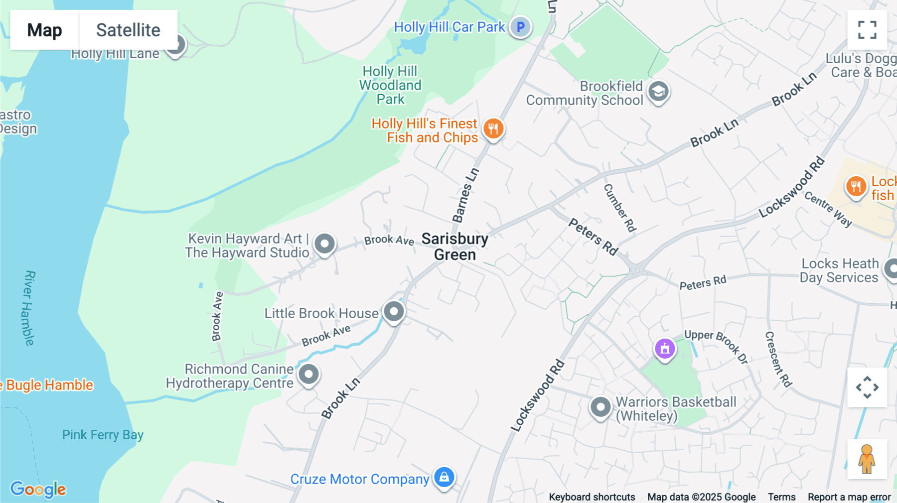 Click for interative map of Brook Avenue, Southampton