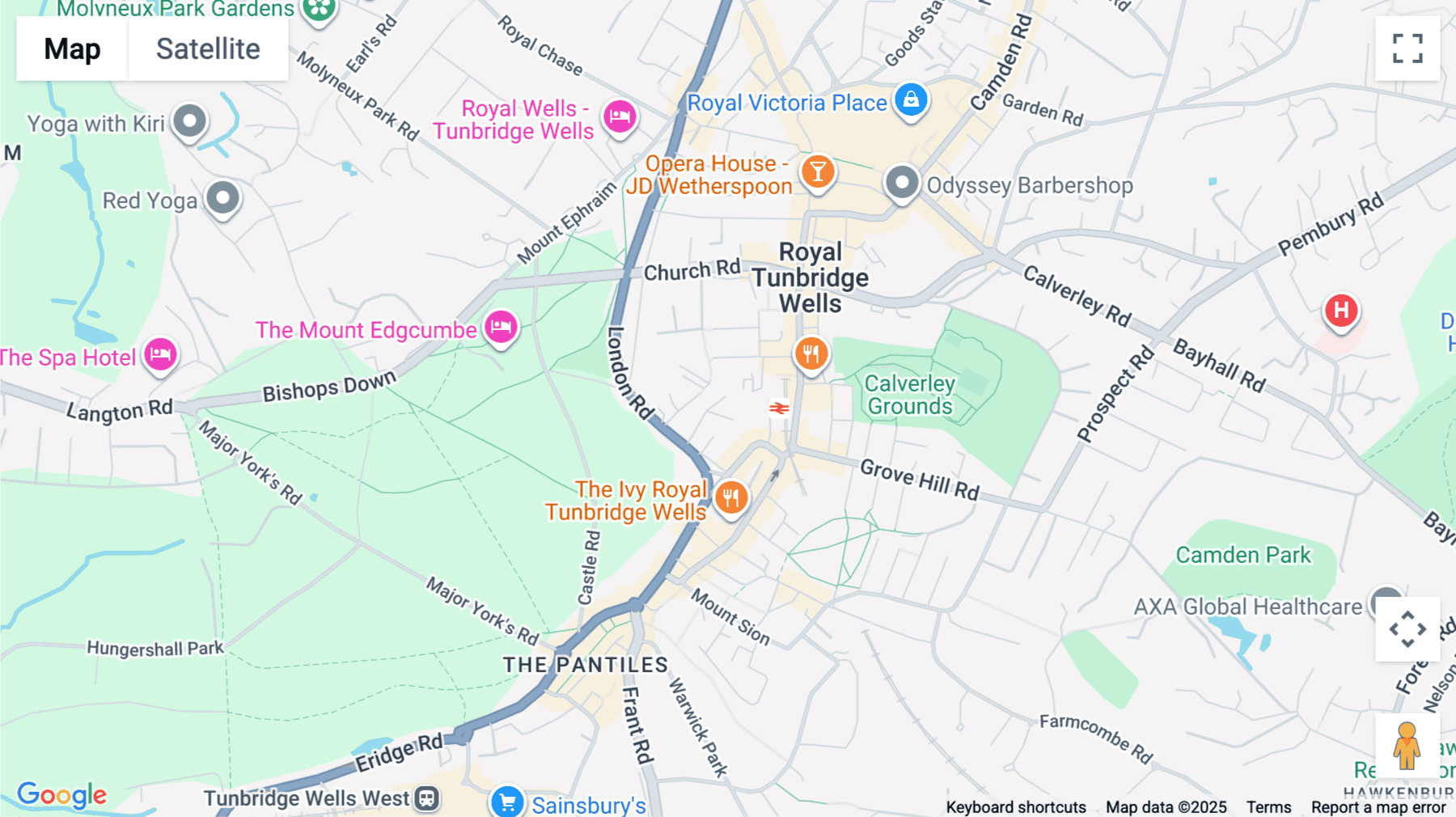 Click for interative map of Pluto House 6 Vale Avenue, Tunbridge Wells