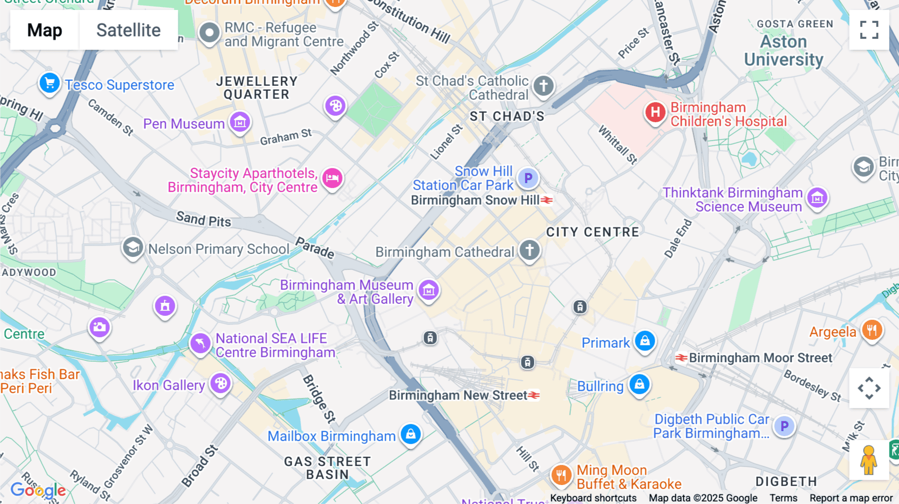 Click for interative map of Louisa Ryland House, 44 Newhall Street, Birmingham