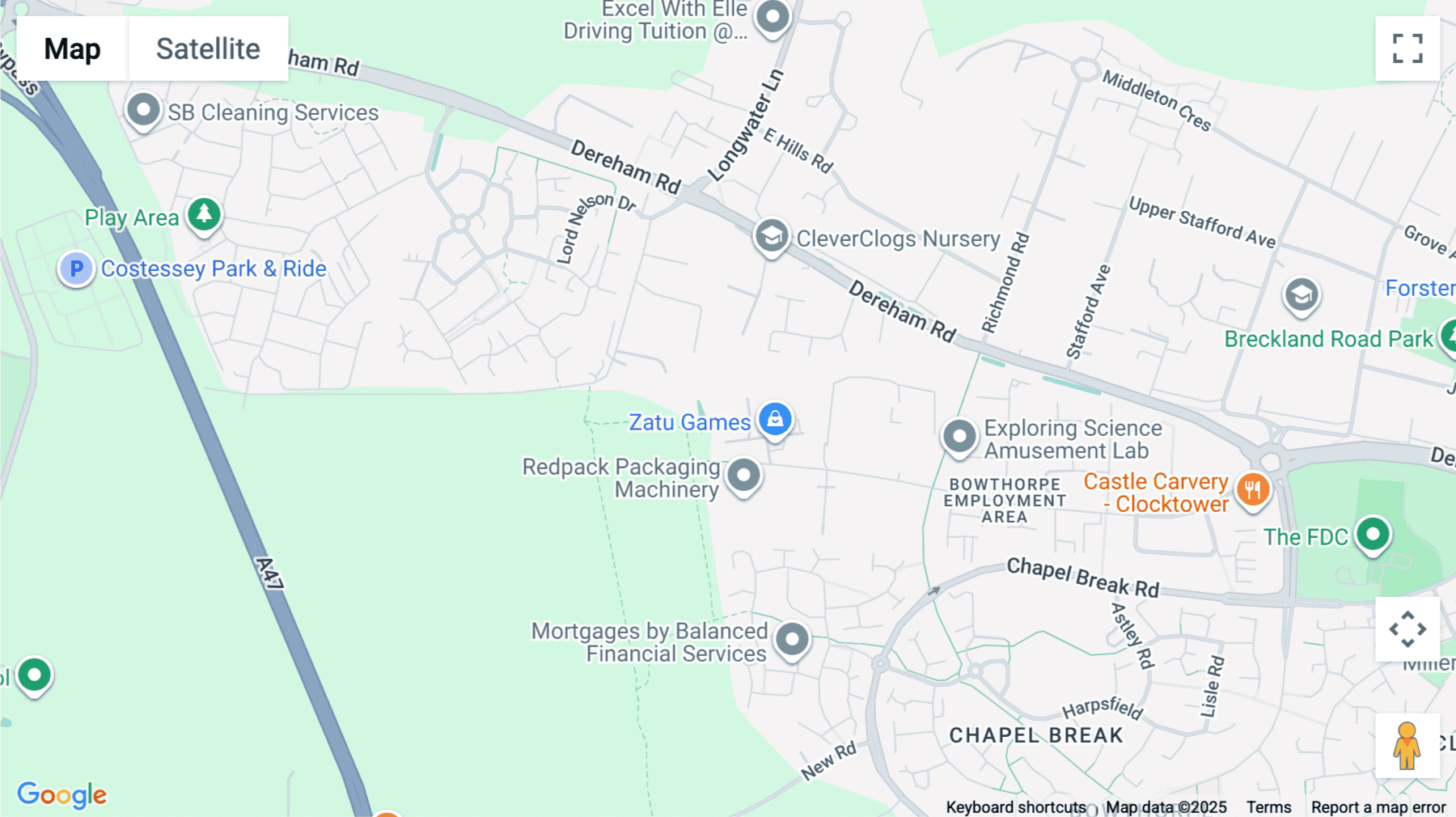 Click for interative map of 40 Barnard Road, Bowthorpe Employment Area, Norwich