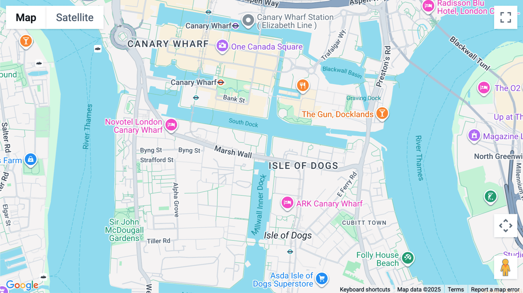 Click for interative map of 77 Marsh Wall, 3rd, 6th and 10th Floor, Sierra Quebec Bravo, London