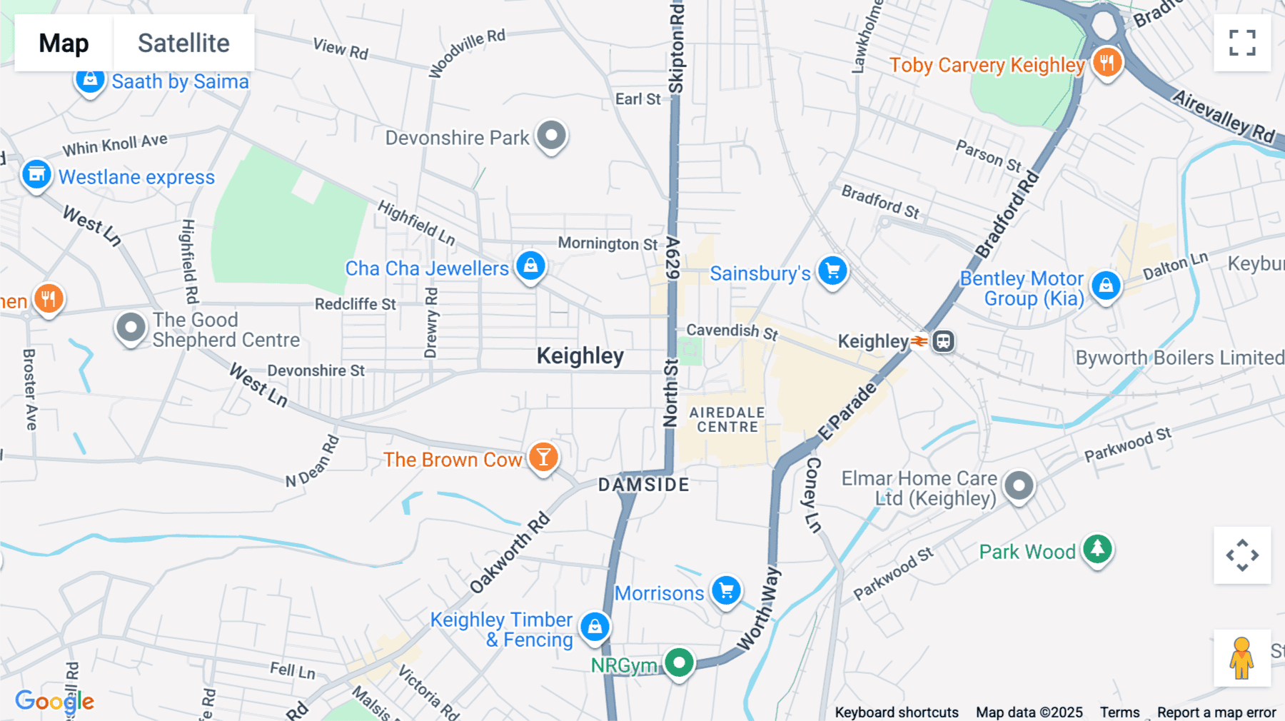 Click for interative map of New Devonshire House, Devonshire Street, Keighley