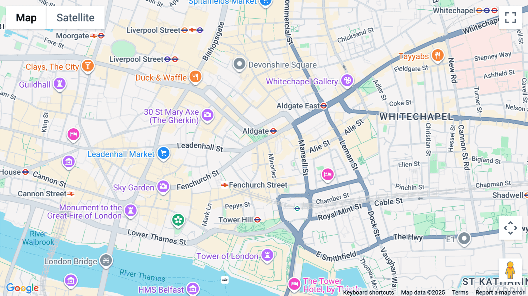 Click for interative map of 155-157 Minories, Portsoken House, London