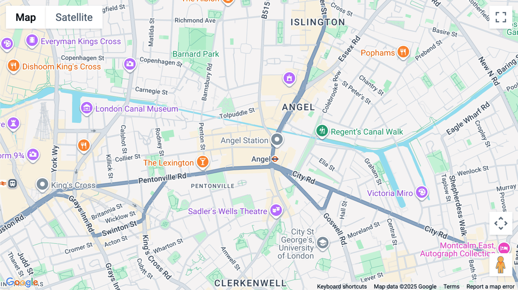 Click for interative map of 97 White Lion Street, London