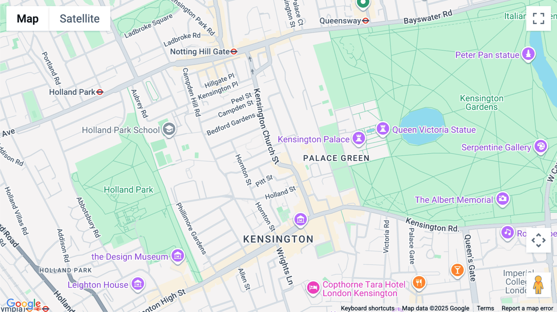 Click for interative map of Vicarage House, 58-60 Kensington Church Street, London