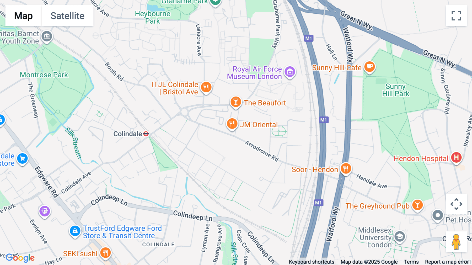 Click for interative map of Unit 23 Beaufort Park, 8 Aerodrome Road, London