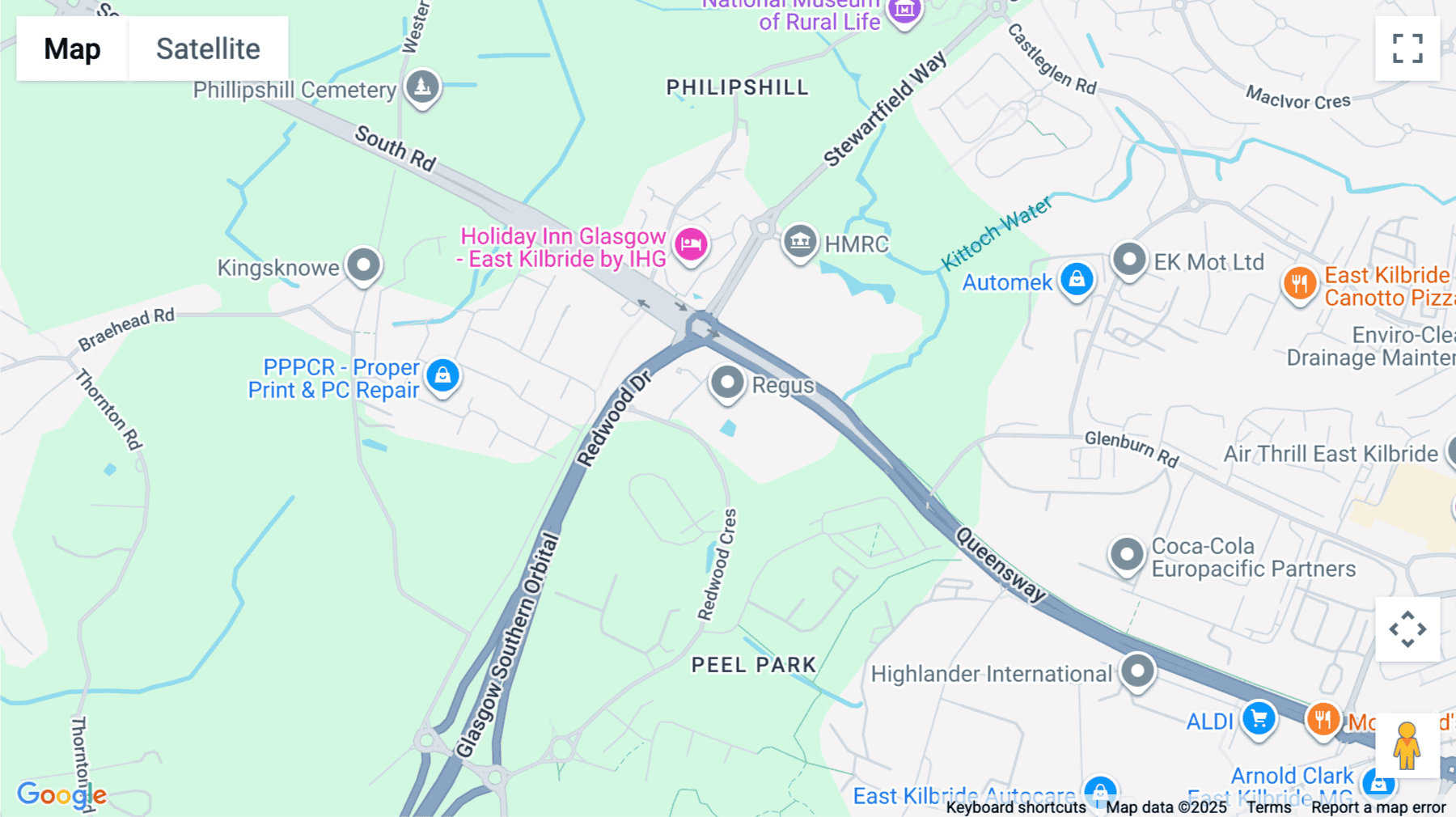 Click for interative map of 3 Redwood Crescent, Peel Park, Orbital House, East Kilbride, Glasgow
