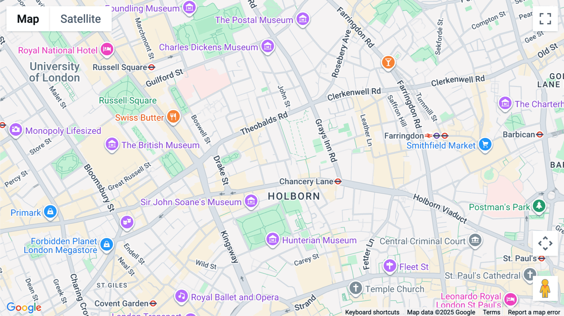 Click for interative map of 1 Bedford Row, London