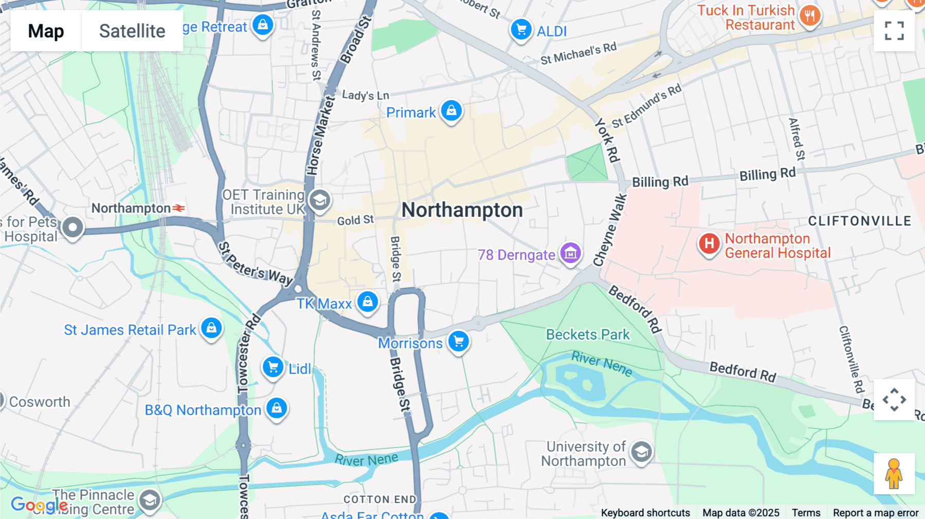 Click for interative map of 34-38 Guildhall Road, Northampton