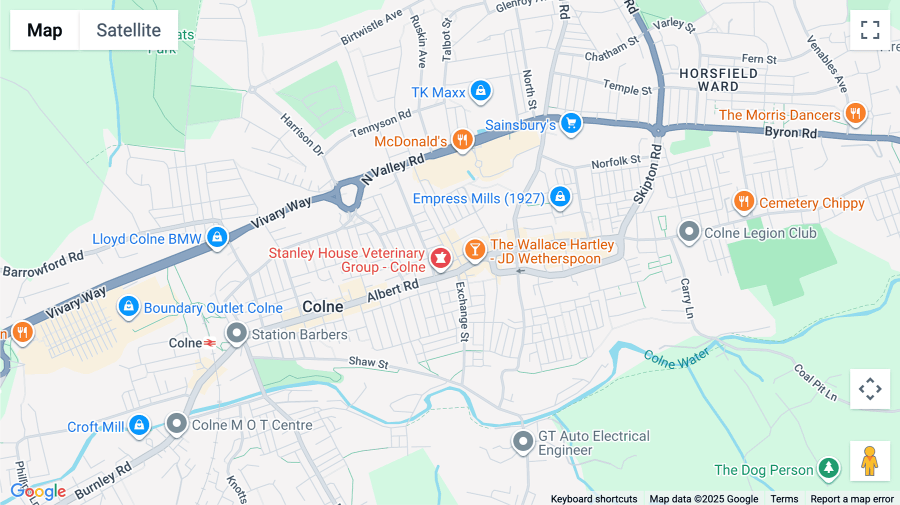 Click for interative map of 13 New Market Street, Colne