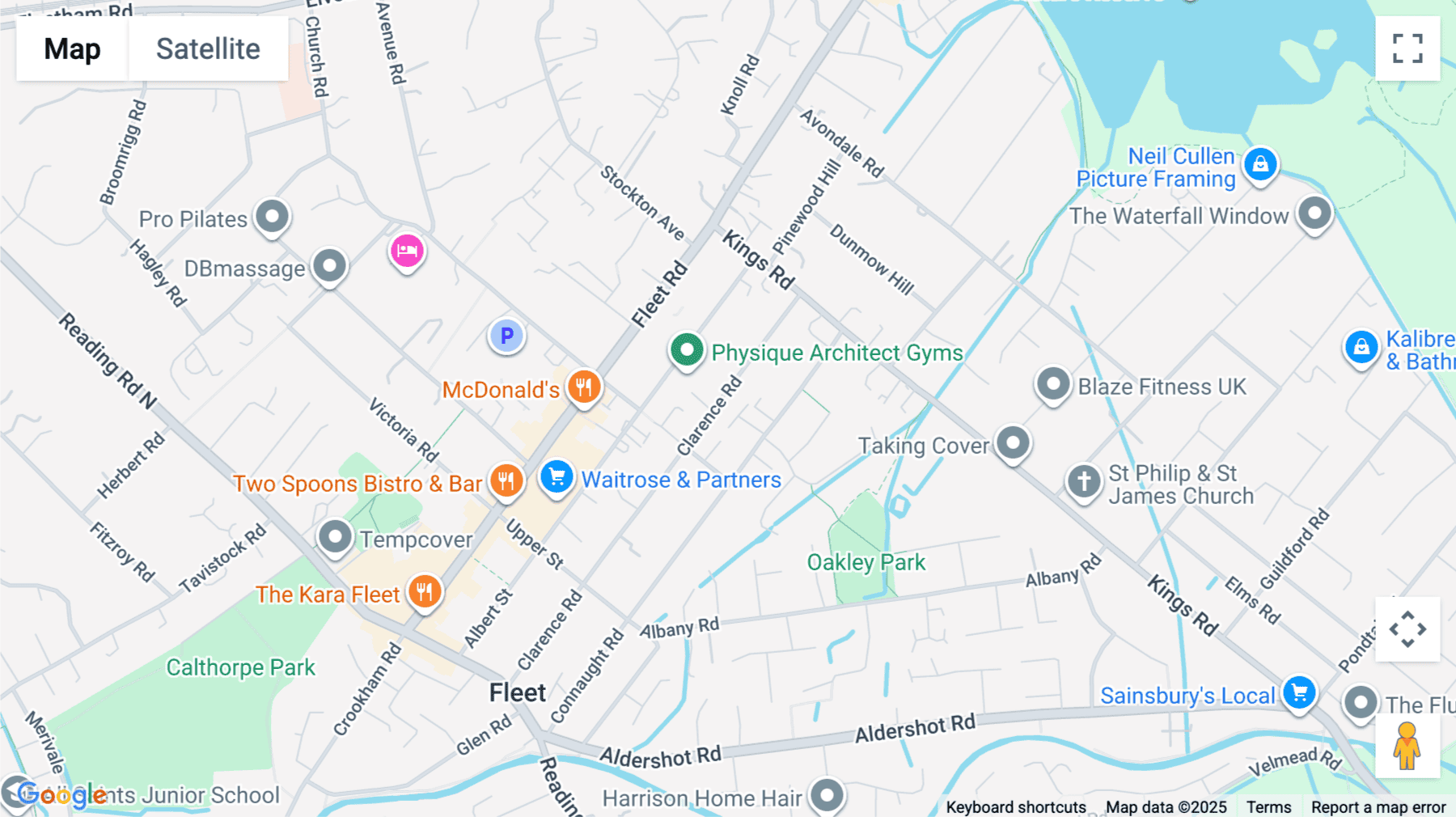 Click for interative map of 51 Clarence Road, Fleet