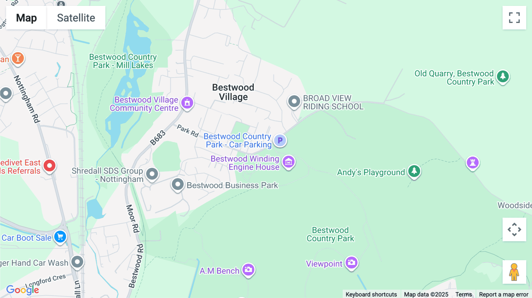 Click for interative map of Park Road, Bestwood Village, The Clocktower Business Centre, Nottingham