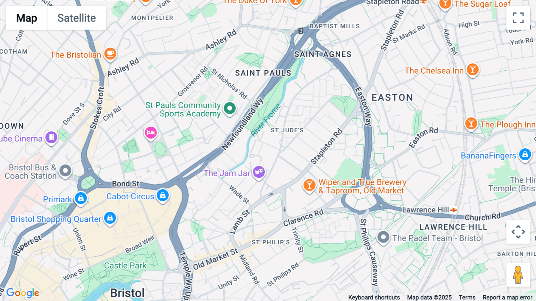 Click for interative map of 30-64 Pennywell Road, Saint Jude's, Bristol