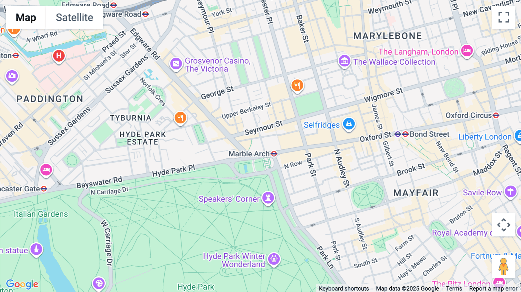 Click for interative map of 1-4 Marble Arch, 1 Great Cumberland Place, London