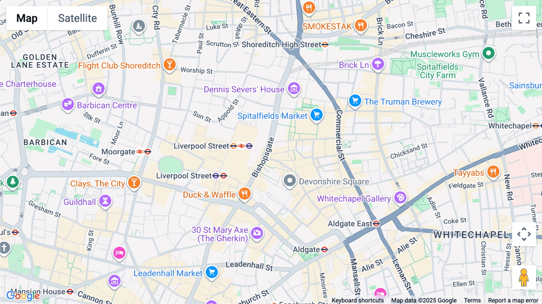 Click for interative map of 222 Bishopsgate, London