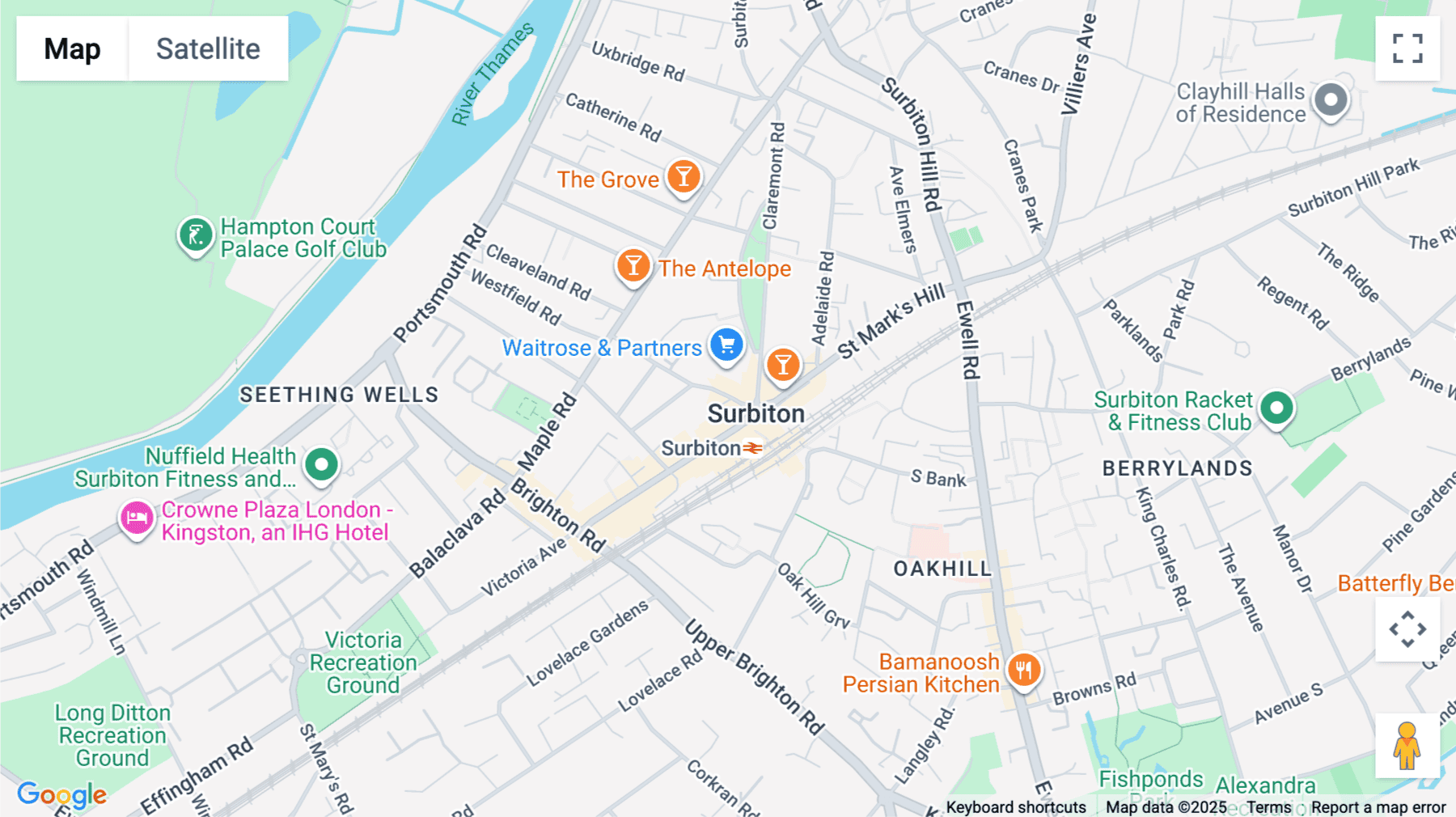 Click for interative map of Saint James House, 9 Saint James Road, Surbiton
