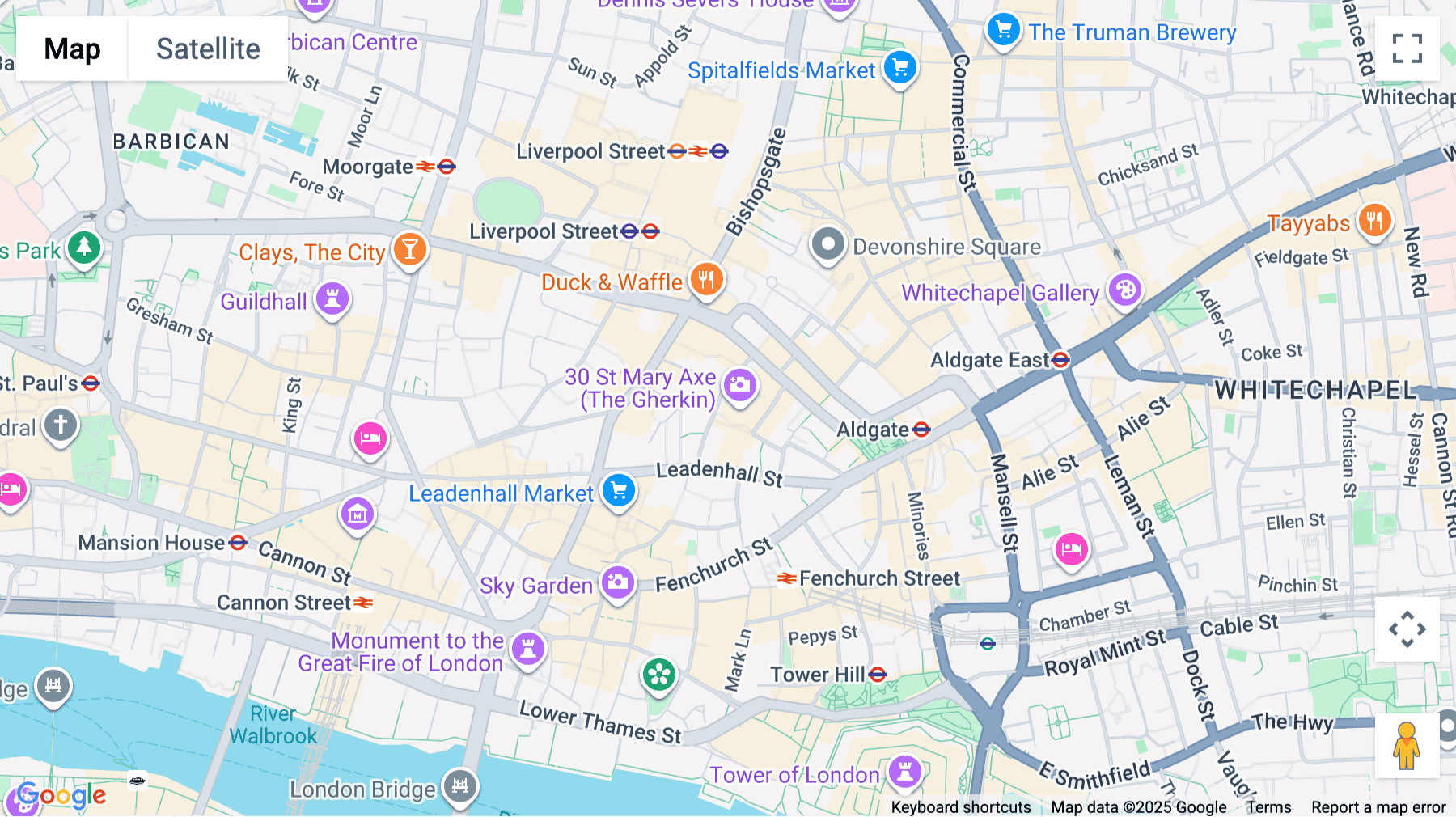 Click for interative map of The Gherkin, 30 St Mary's Axe, London