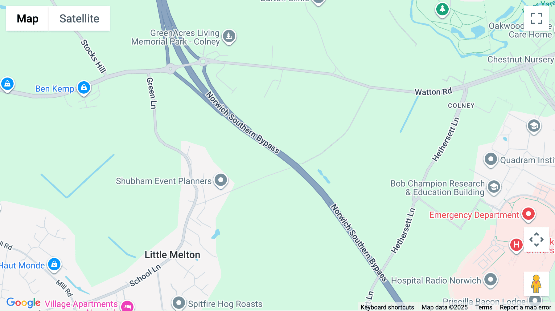Click for interative map of 129 School Lane, Little Melton, Norwich