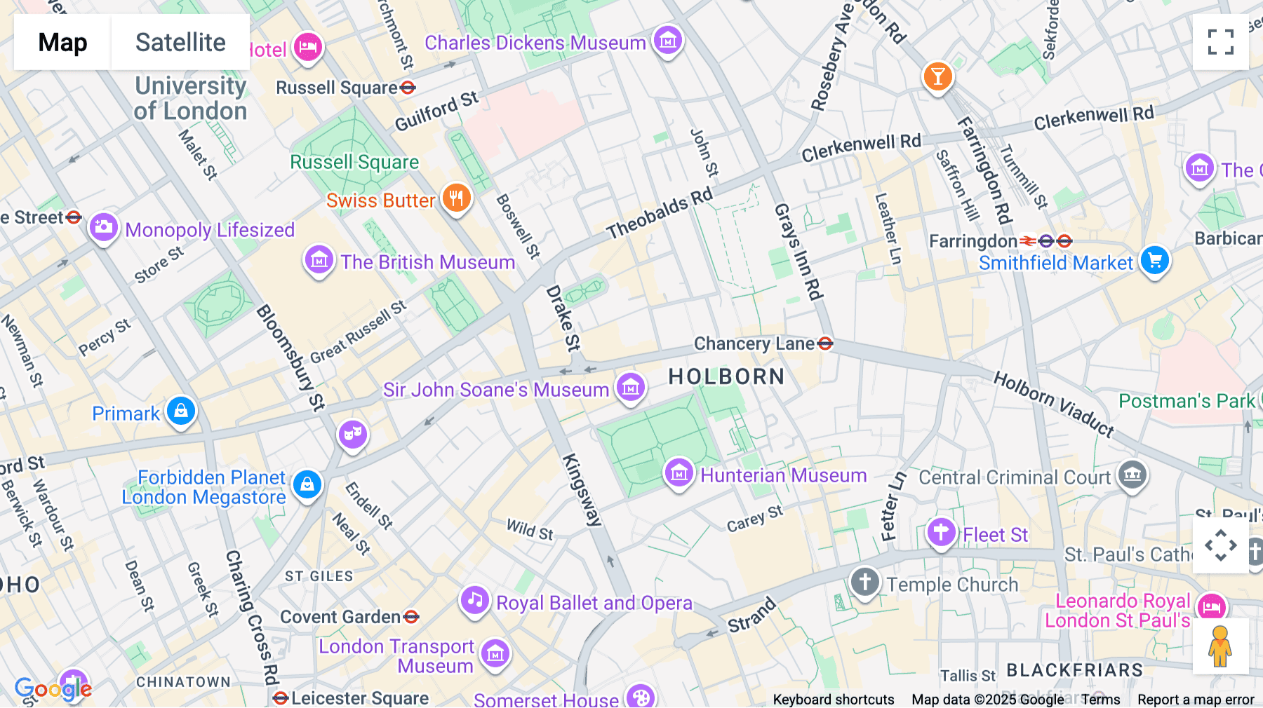 Click for interative map of 81-87 High Holborn, London