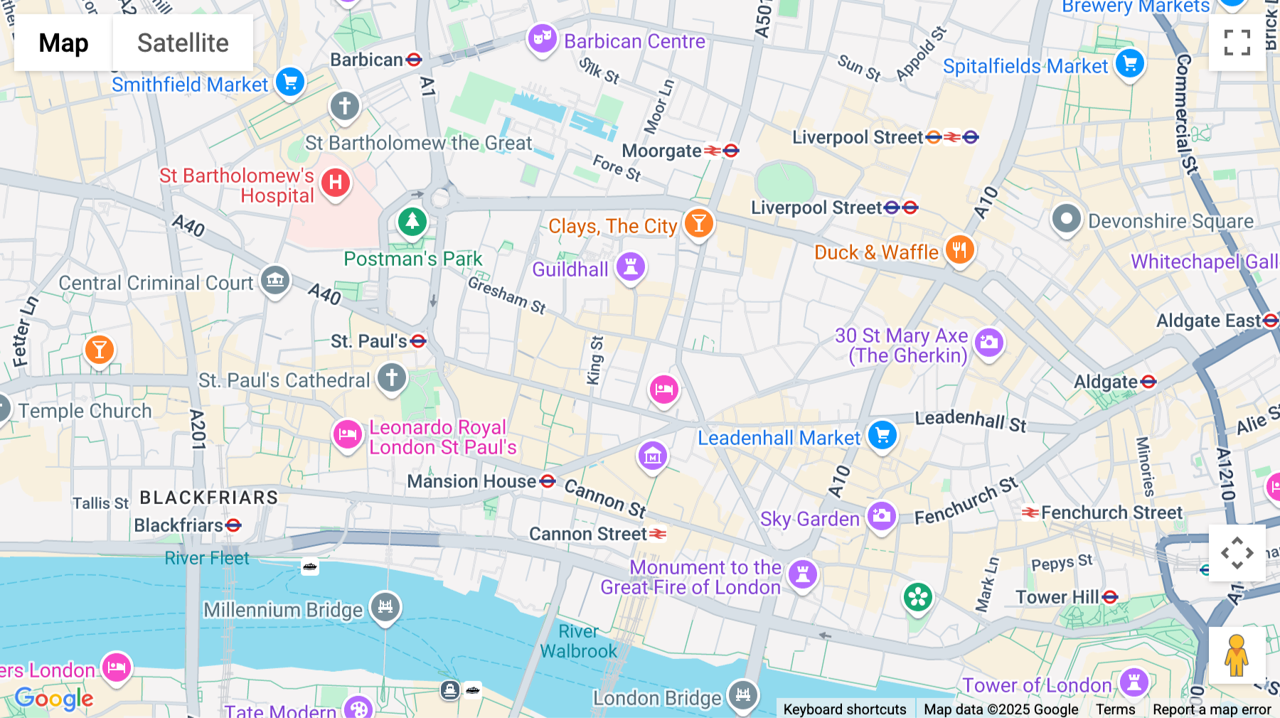 Click for interative map of 27 Old Jewry, London