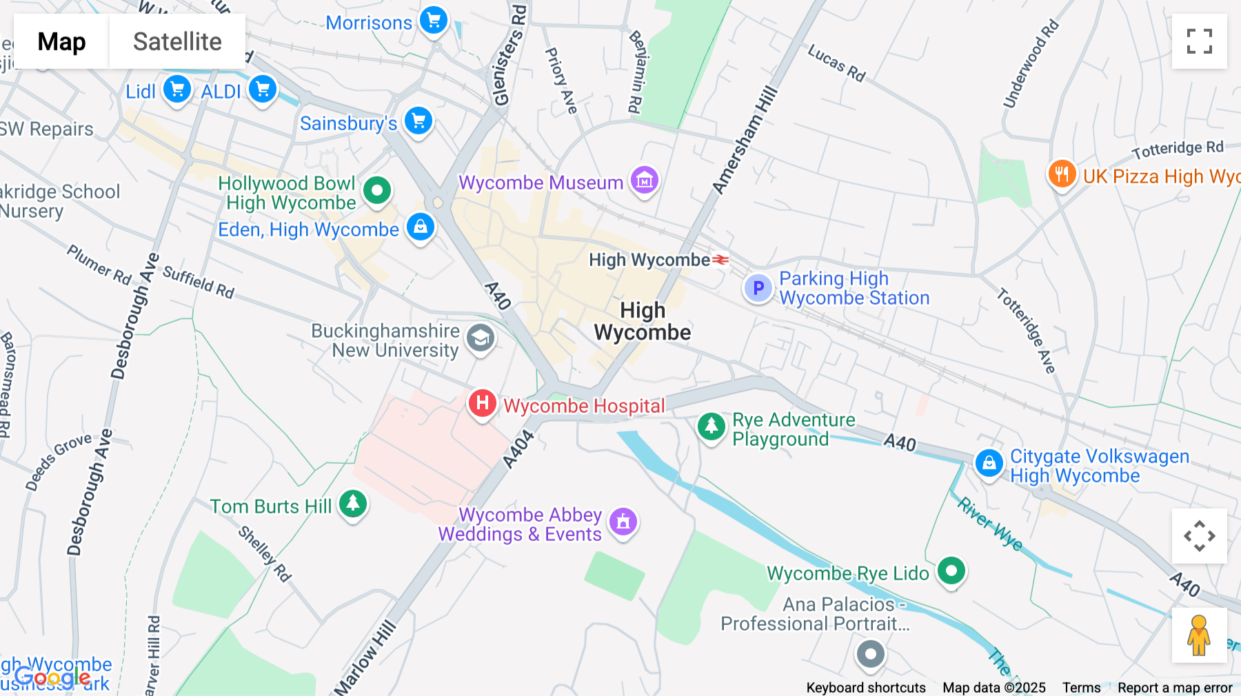 Click for interative map of Queen Victoria Road, Old Library Building, High Wycombe