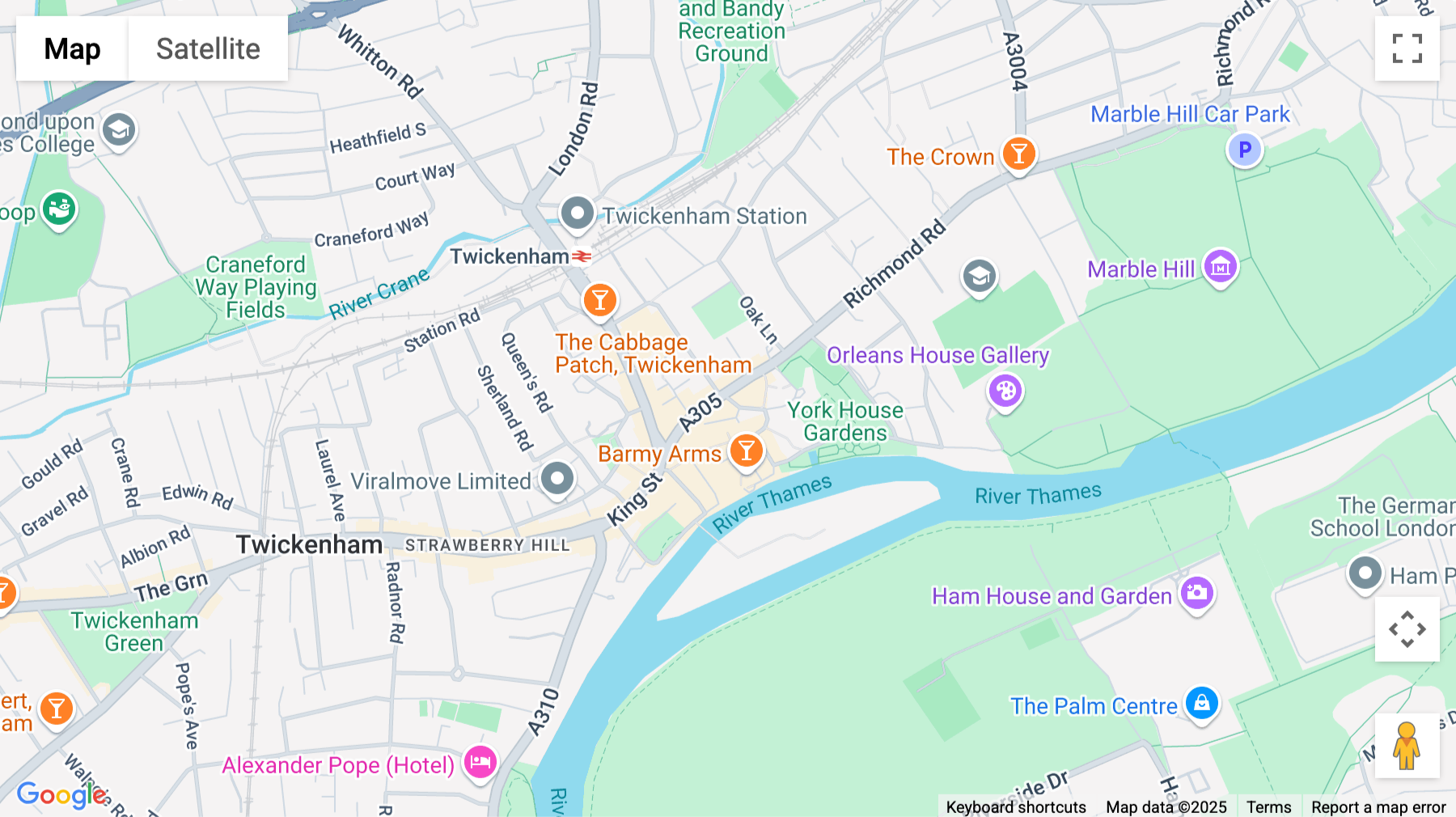 Click for interative map of 42 York Street, Electricity Board Building, Twickenham