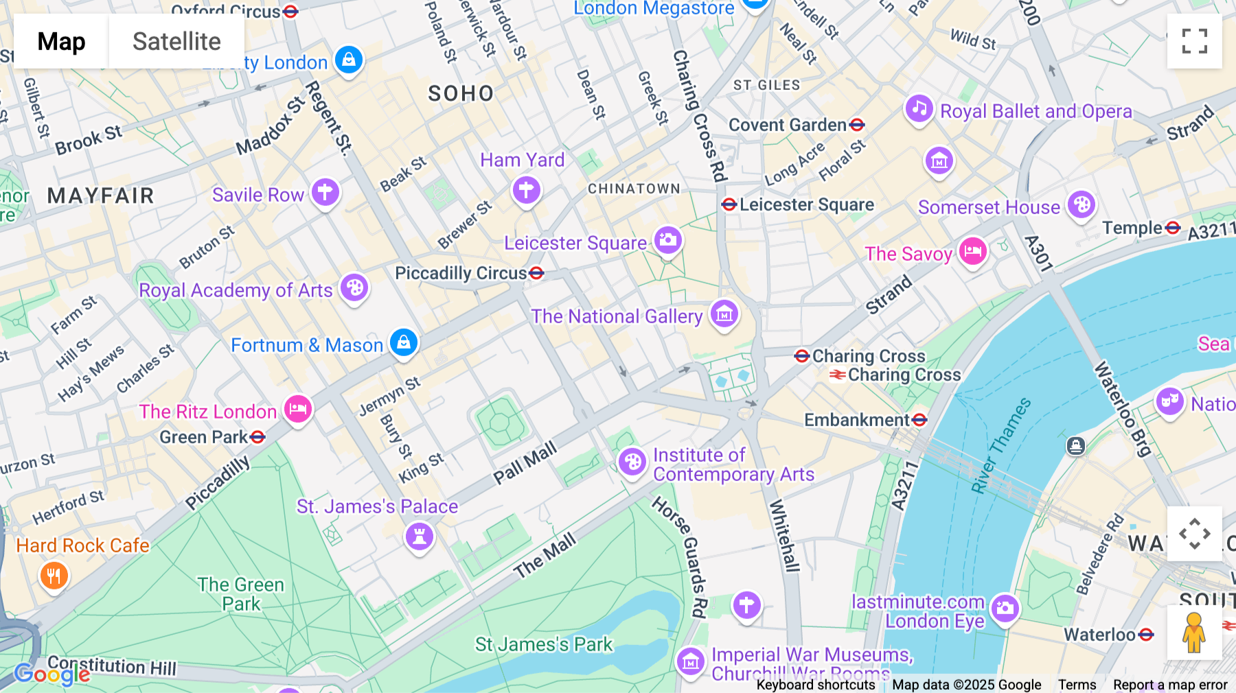 Click for interative map of 10 Haymarket, Kings House, London