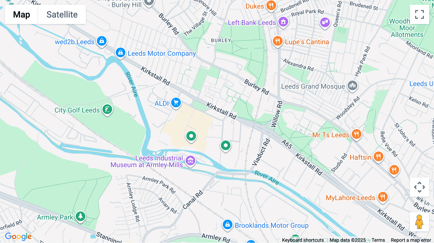 Click for interative map of Kirkstall Road, Burley, Leeds, Leeds