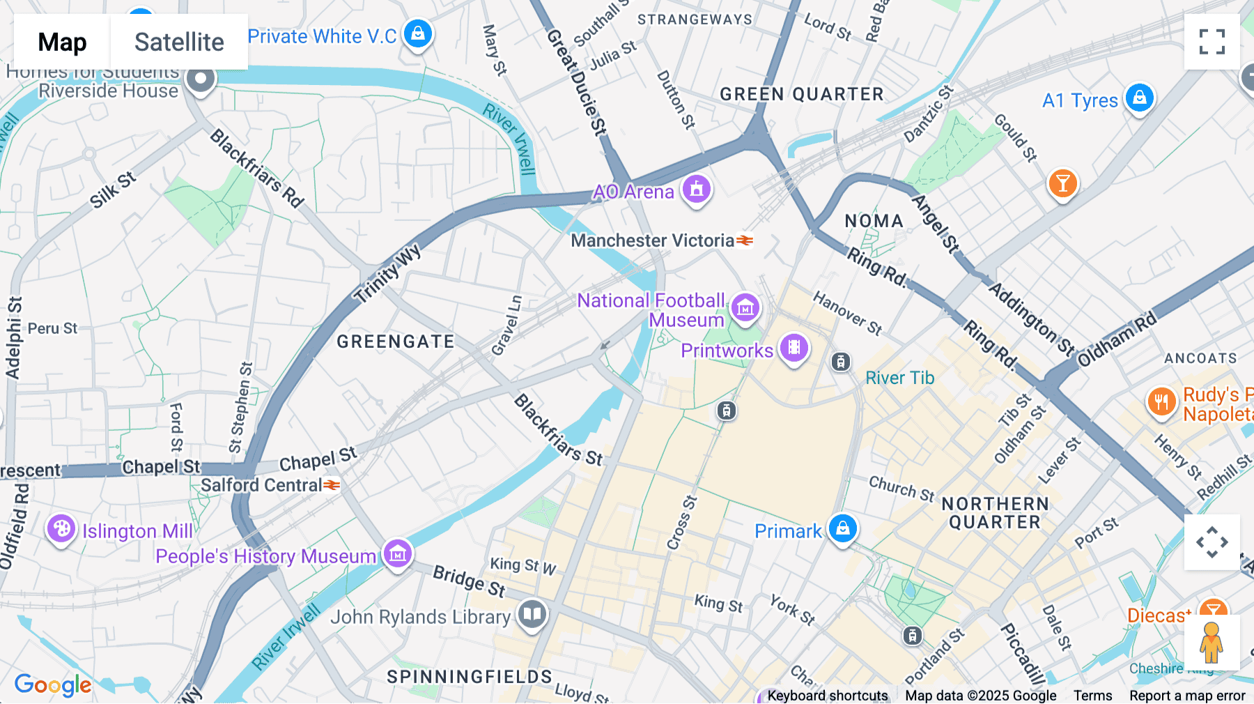 Click for interative map of 100 Embankment, Cathedral Approach, Manchester