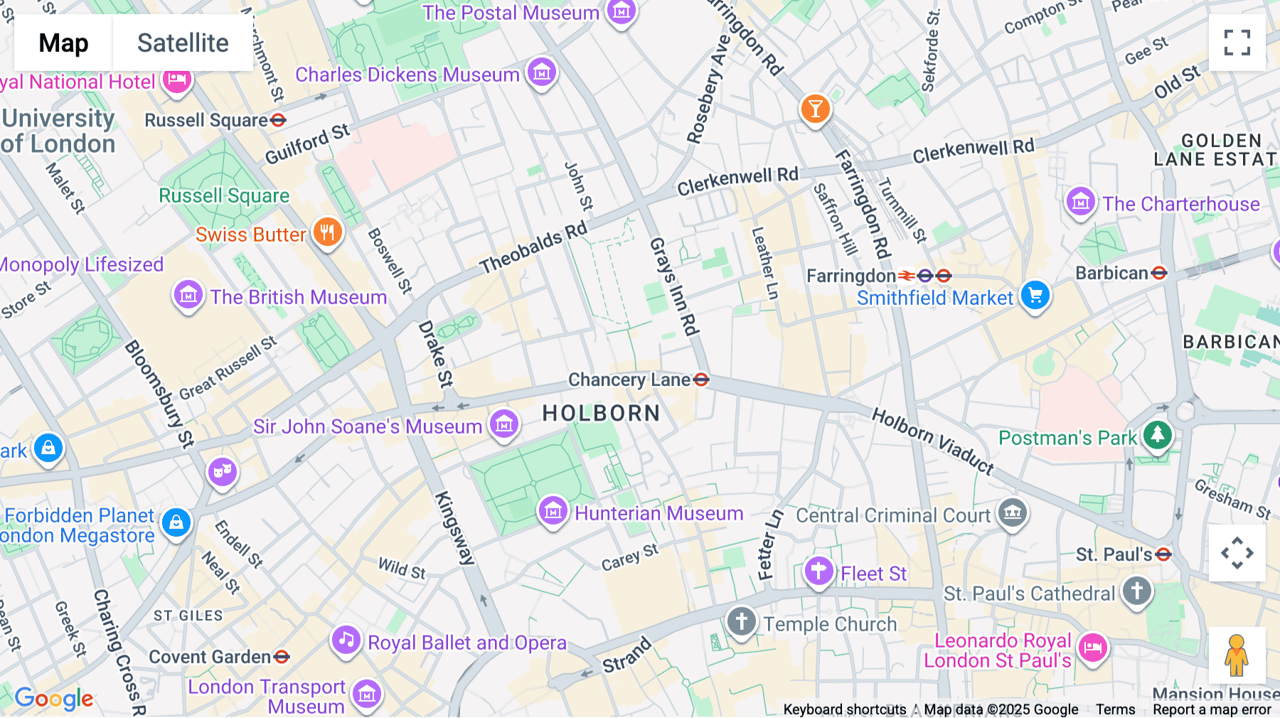 Click for interative map of 31-33 High Holborn, Chancery Station House, London