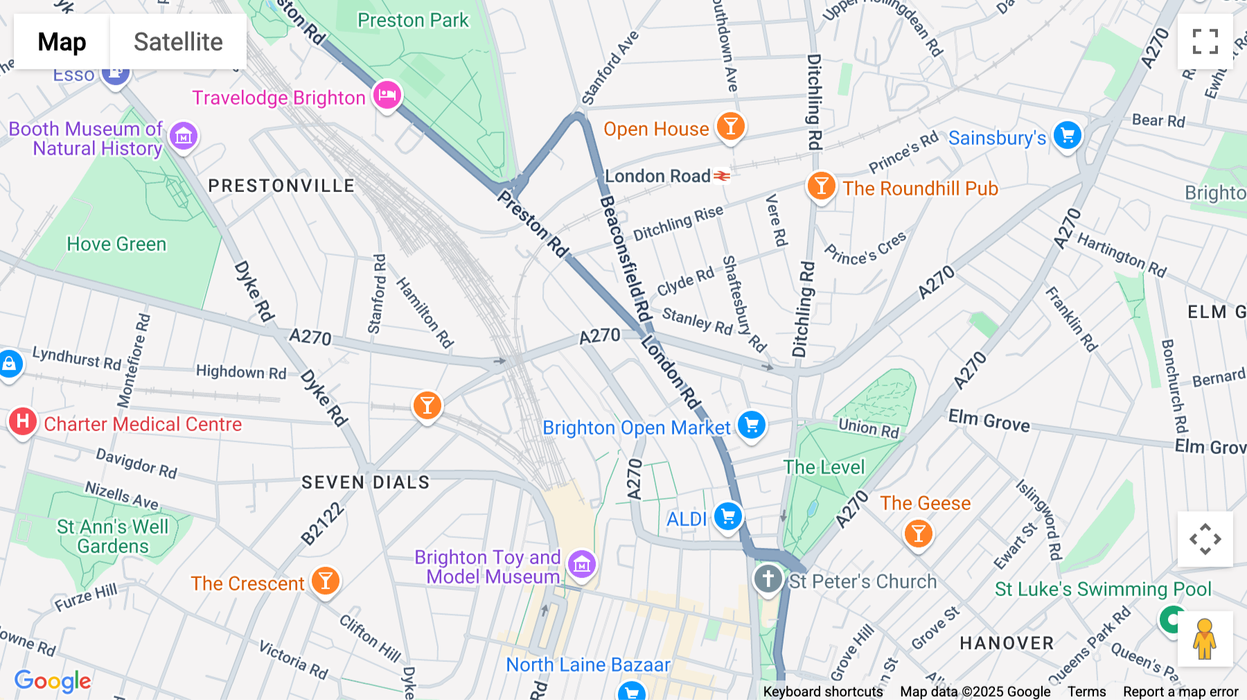 Click for interative map of Longley Place, 5 New England Street, Brighton