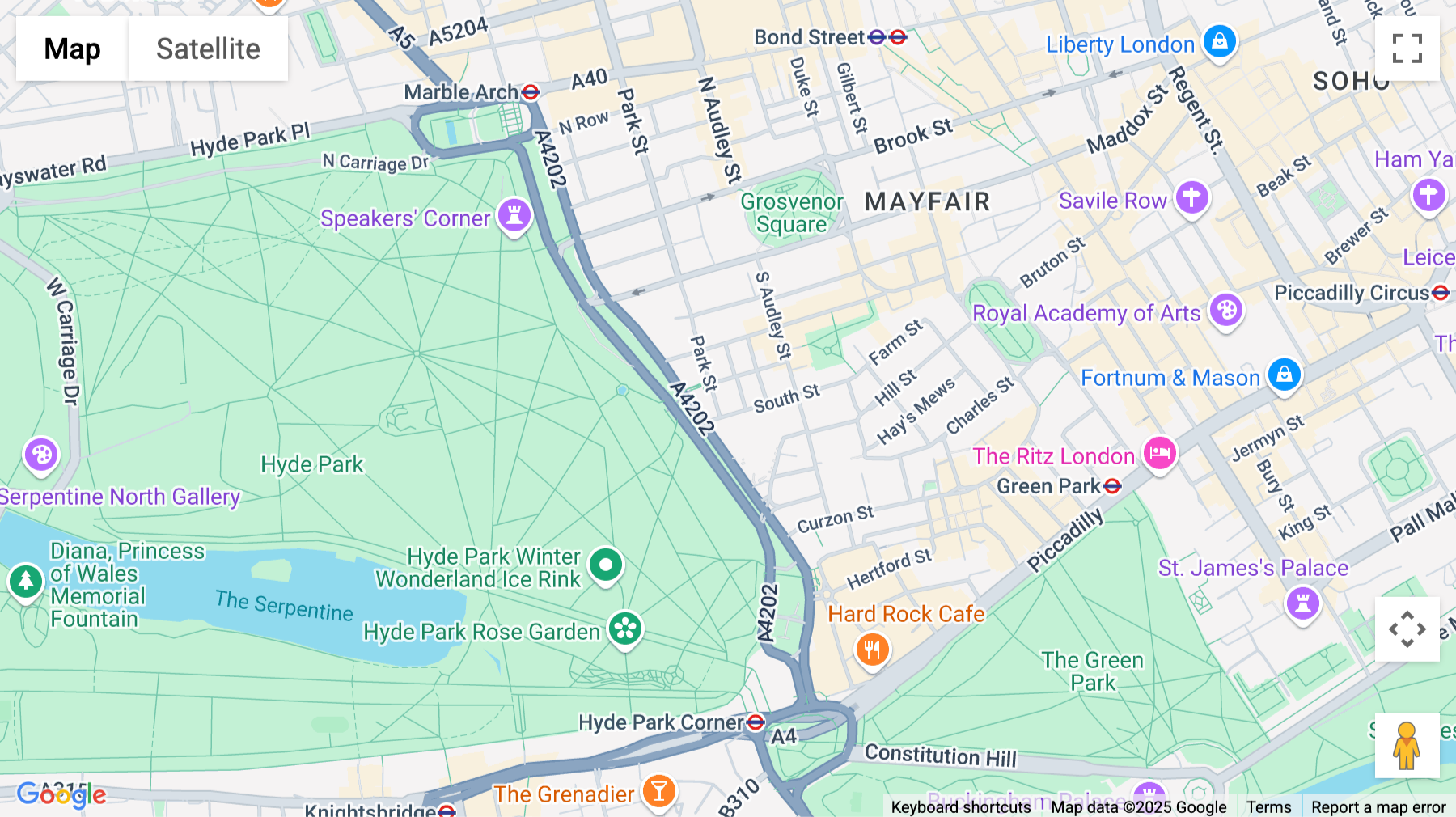 Click for interative map of 2 Park Street, London