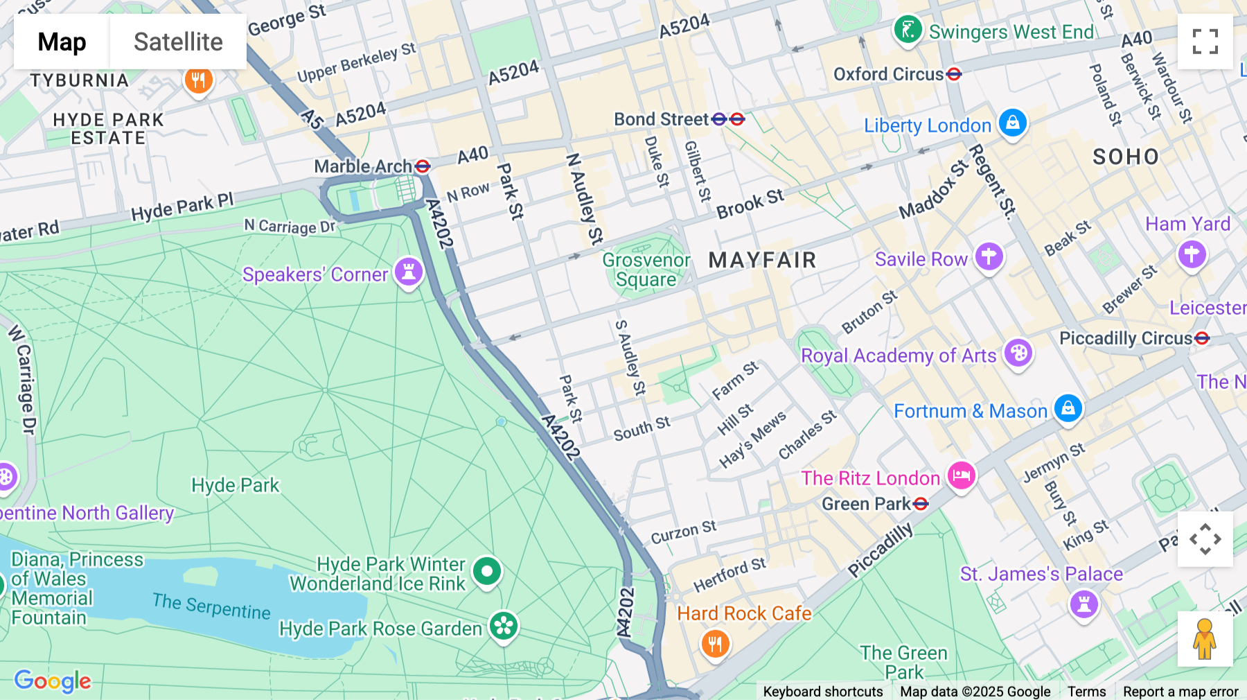 Click for interative map of Messila House, 51 South Audley Street, London