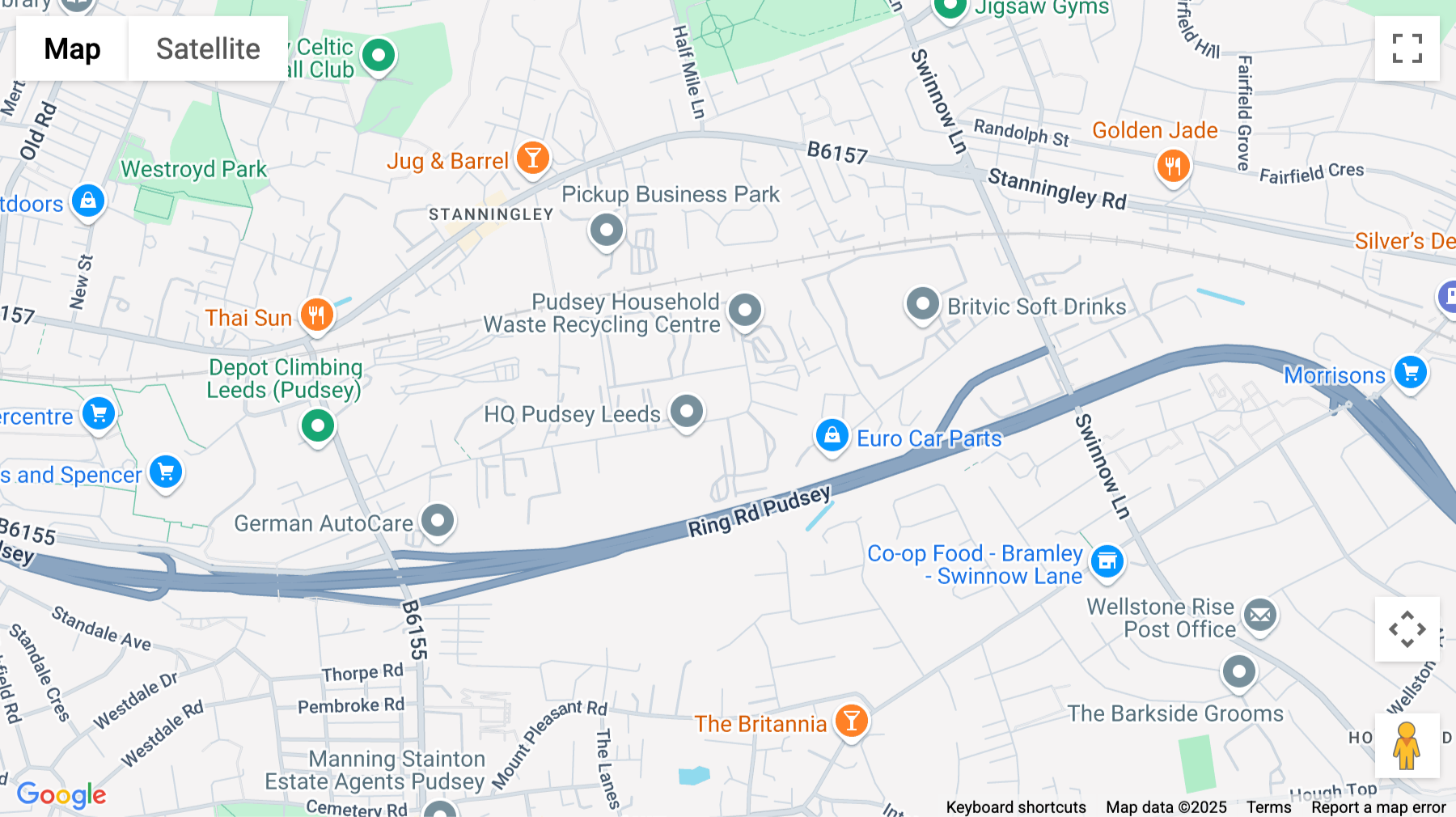 Click for interative map of Radley House Pudsey, Richardshaw Road, Pudset, Leeds