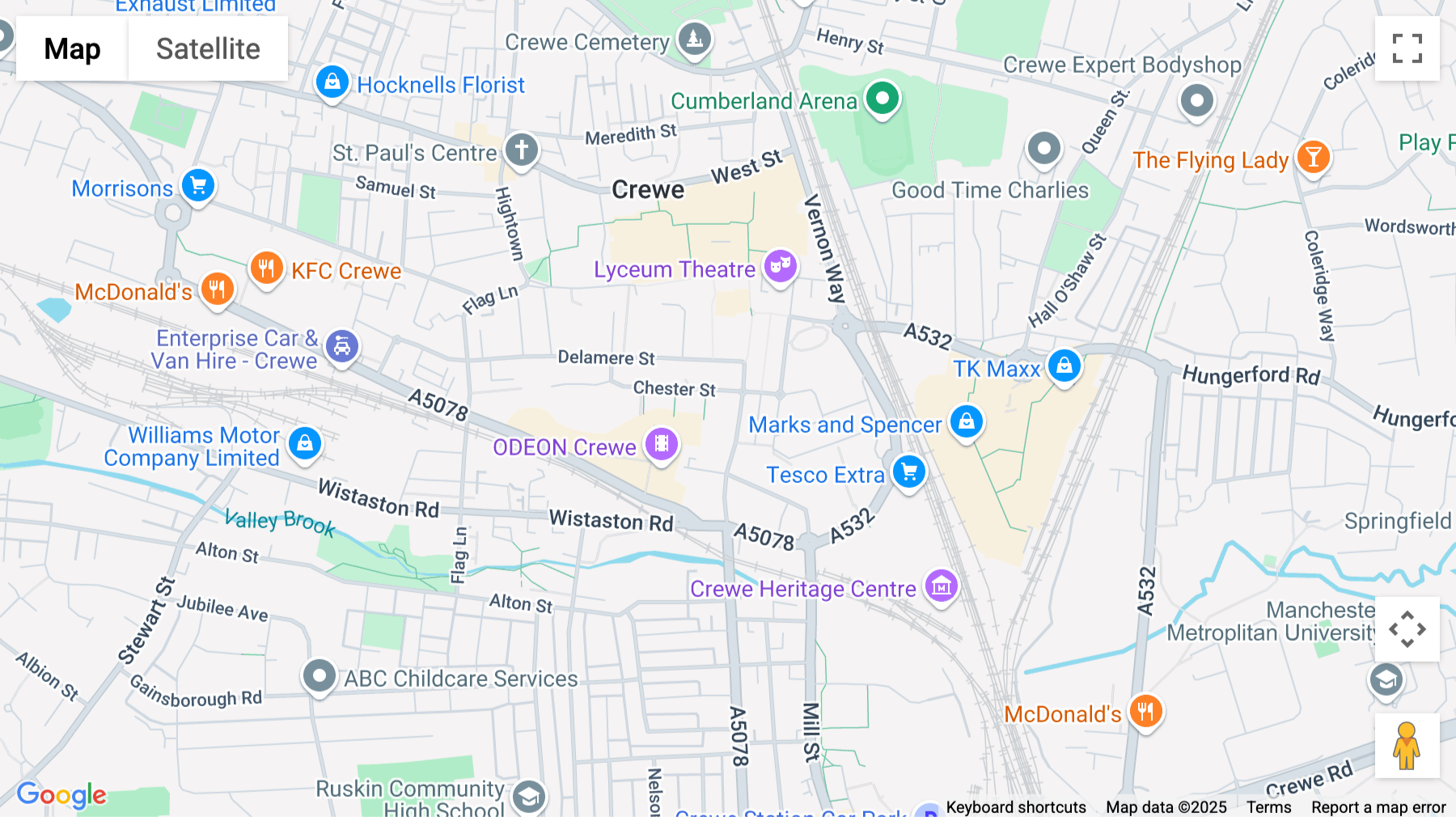 Click for interative map of 23-25 Market Street, Crewe