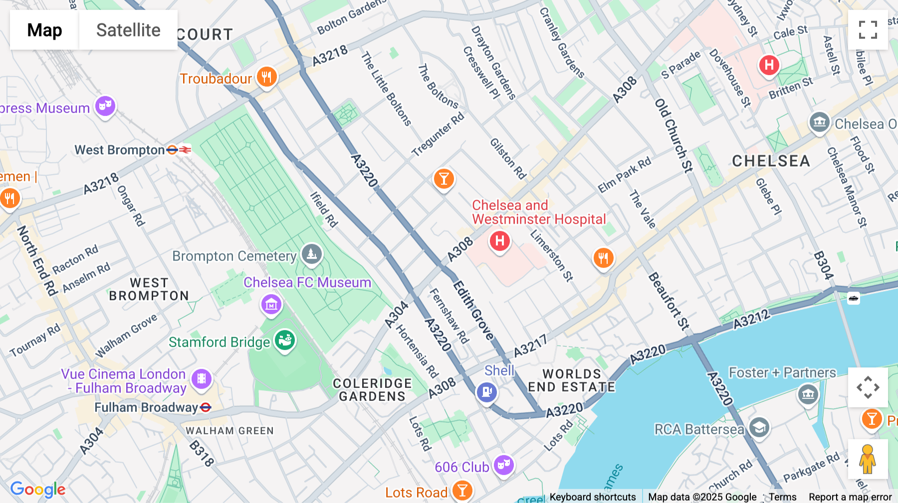 Click for interative map of 262a Fulham Road, Chelsea Chambers, London