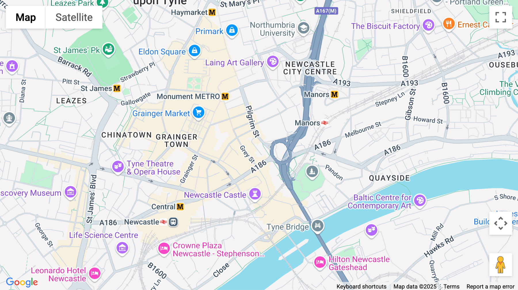 Click for interative map of Alderman Fenwick's House, 98-100 Pilgrim Street, Newcastle