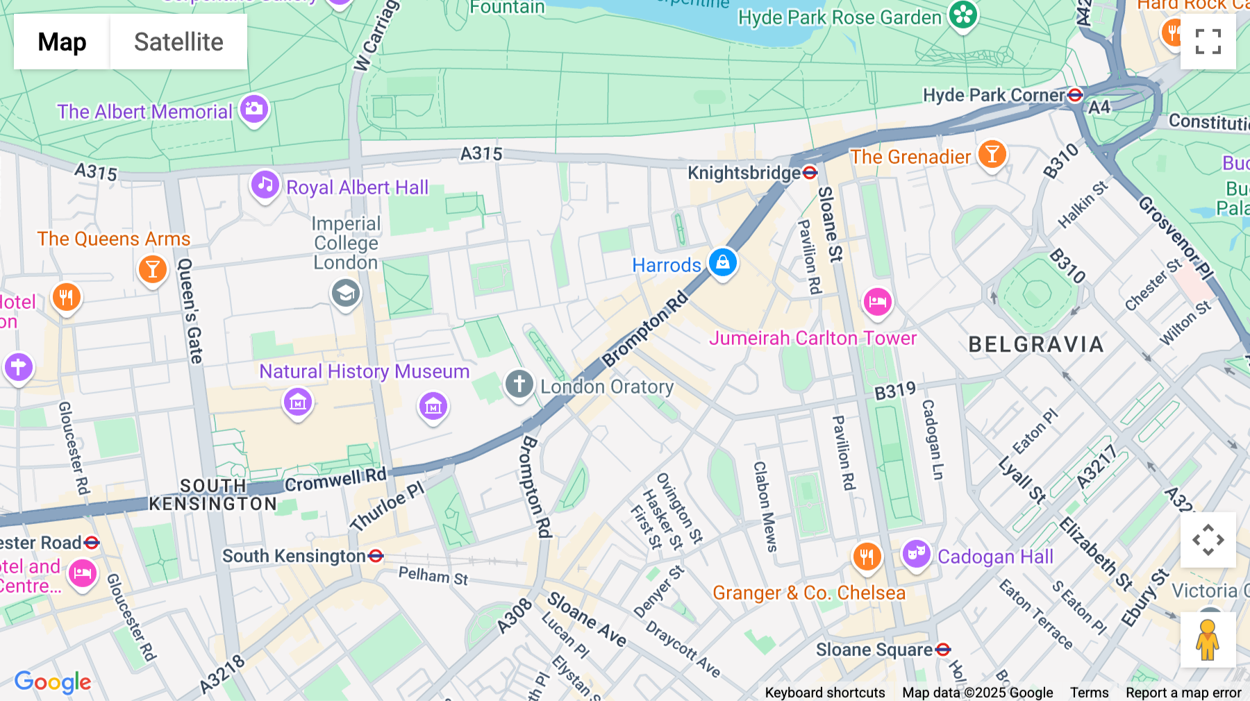 Click for interative map of 189 Brompton Road, London
