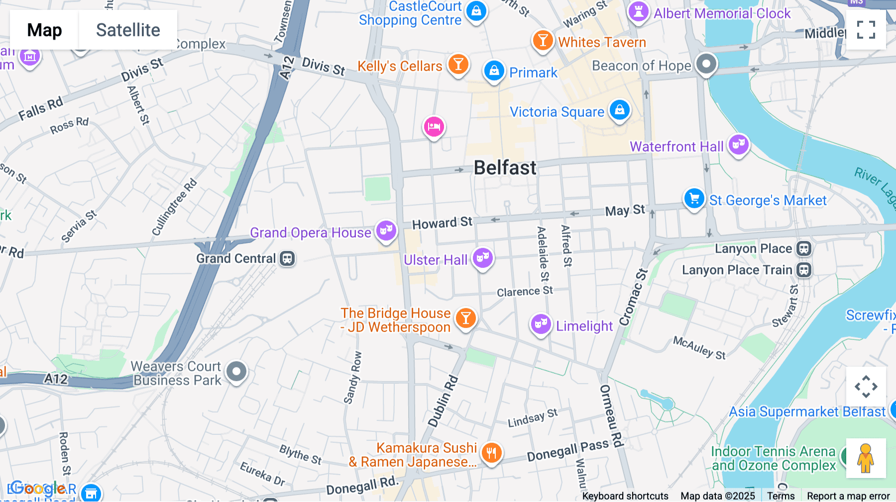 Click for interative map of Thomas House, 14-16 James Street South, Belfast
