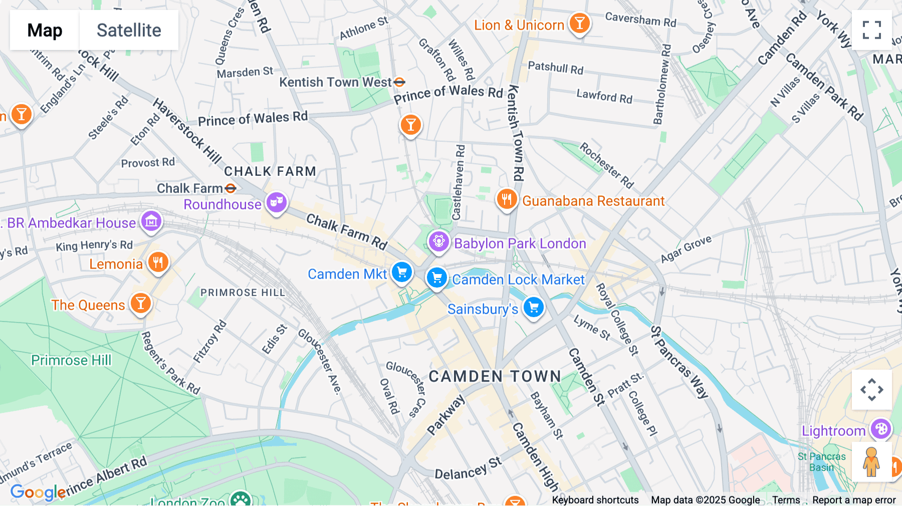 Click for interative map of 1-7 Dockray Place, London