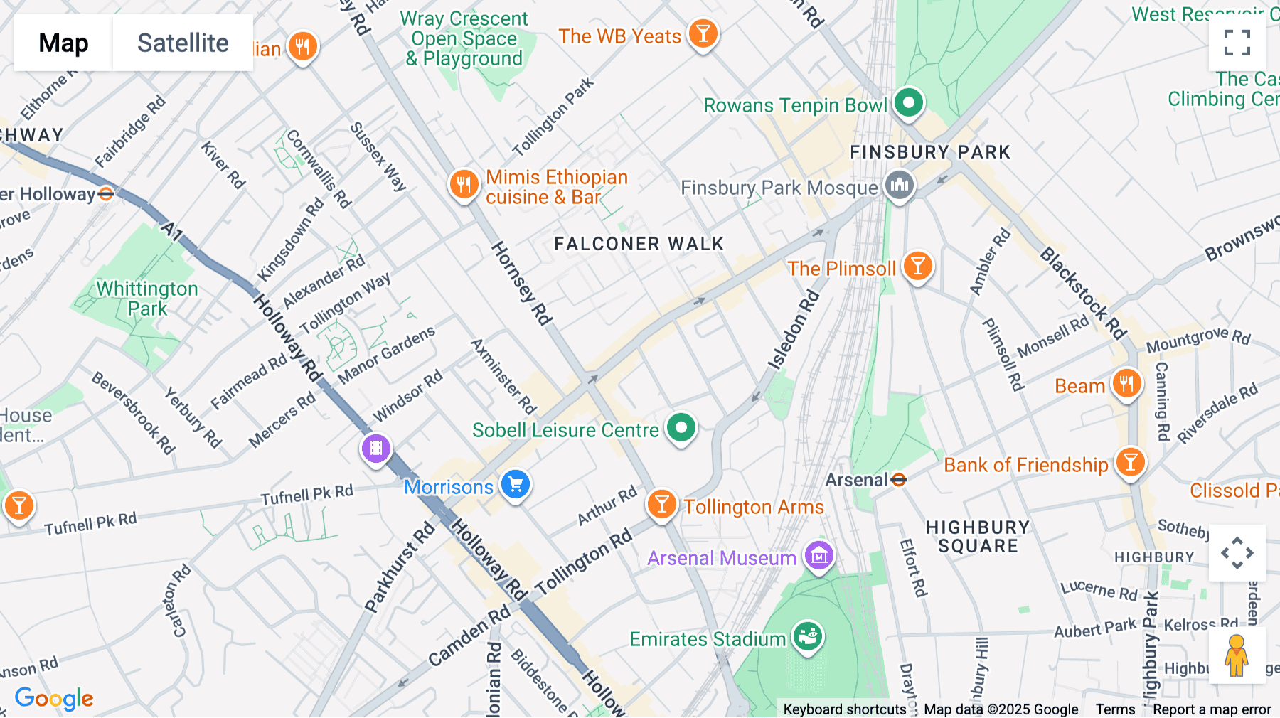 Click for interative map of Thane Studios, 2, 4 Thane Villas, London