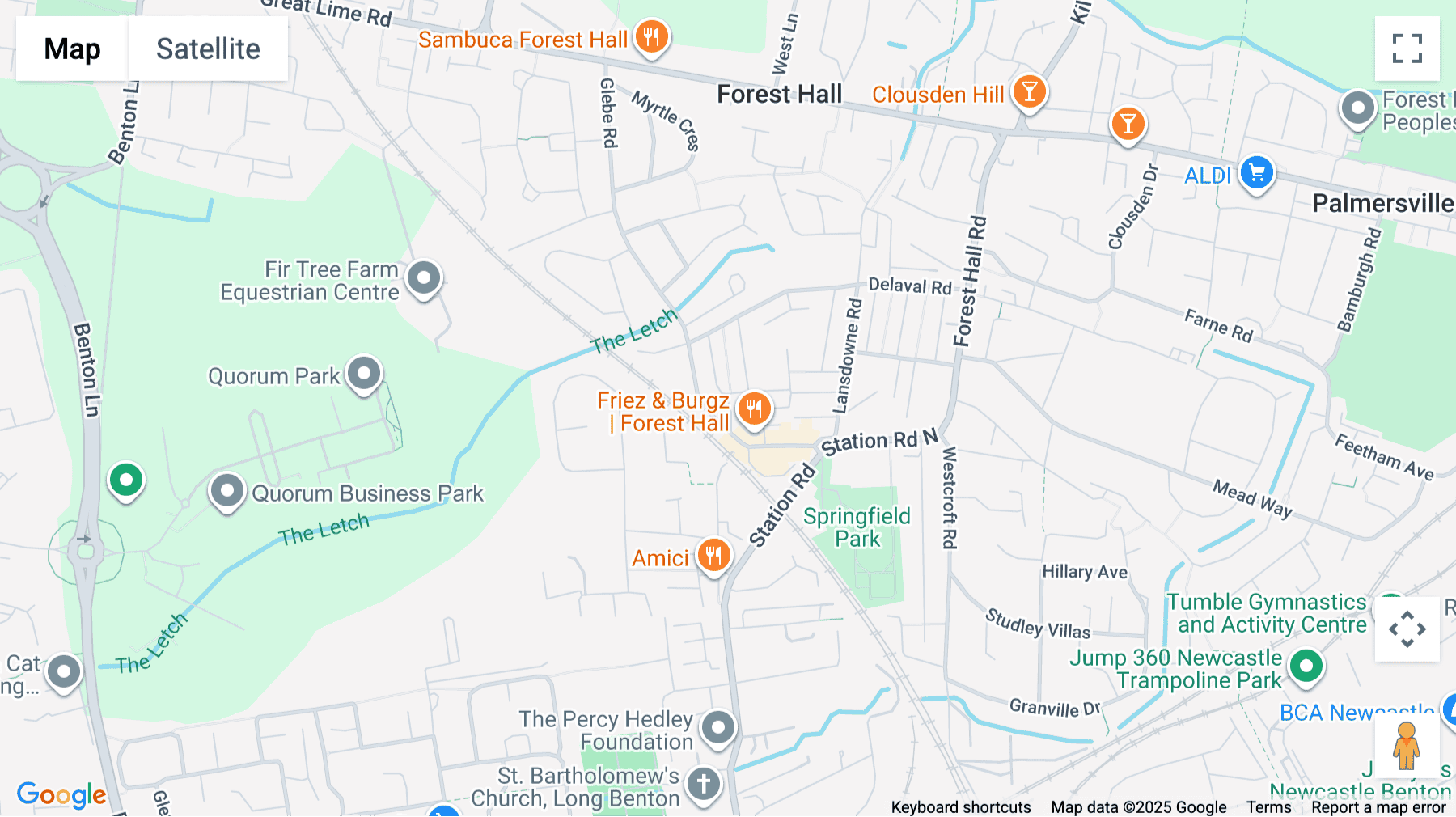 Click for interative map of 11 West View, Forest Hall, Newcastle