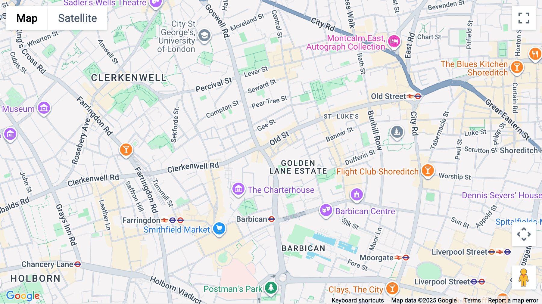 Click for interative map of 60 Goswell Road, London