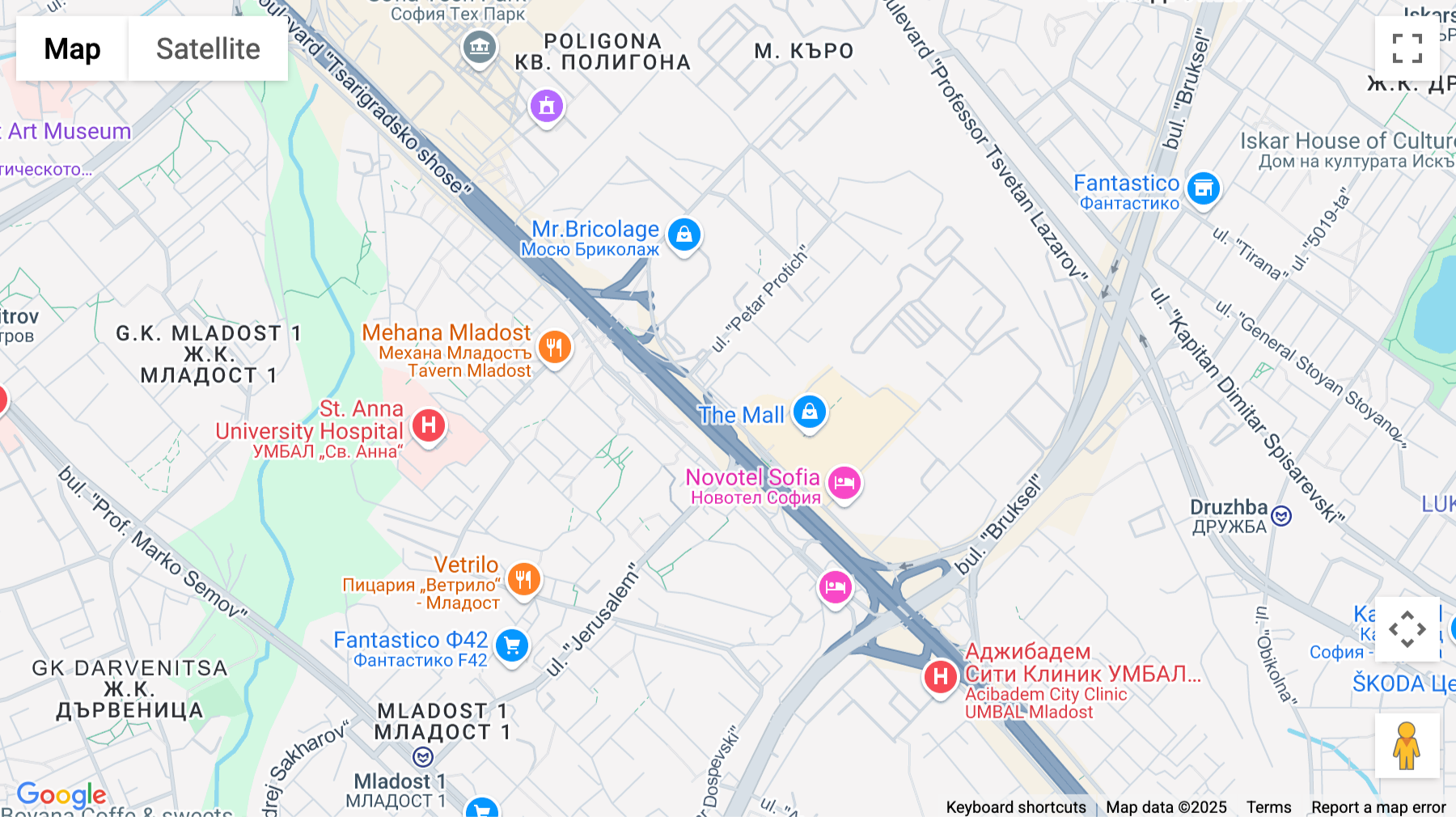 Click for interative map of 115G Tsarigradsko Shose, Megapark, Sofia