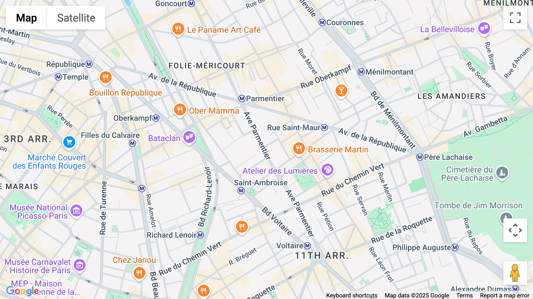 Click for interative map of 64 Avenue Parmentier, Paris