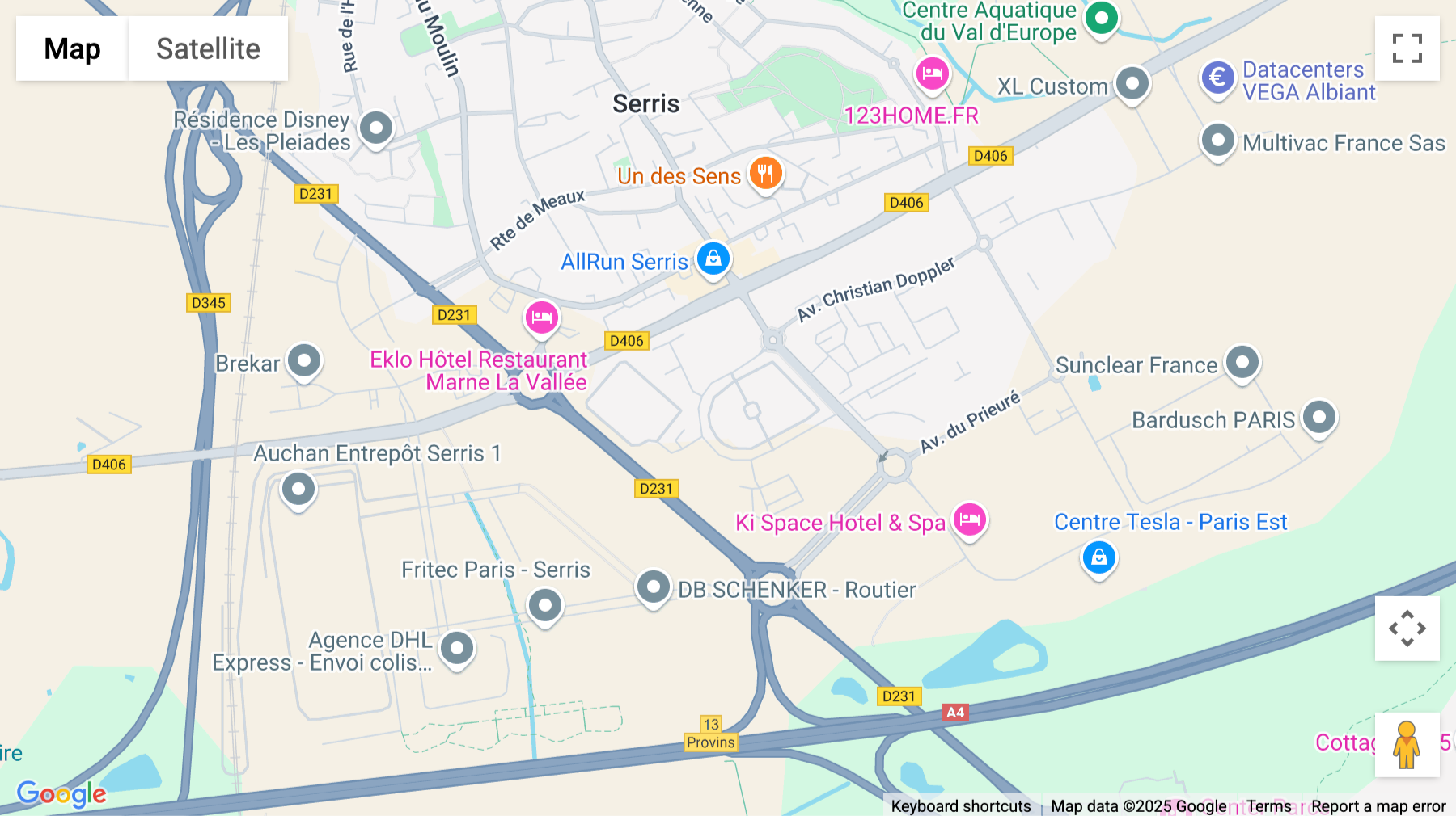 Click for interative map of 2 and 4 Boulevard Michael Faraday, Serris