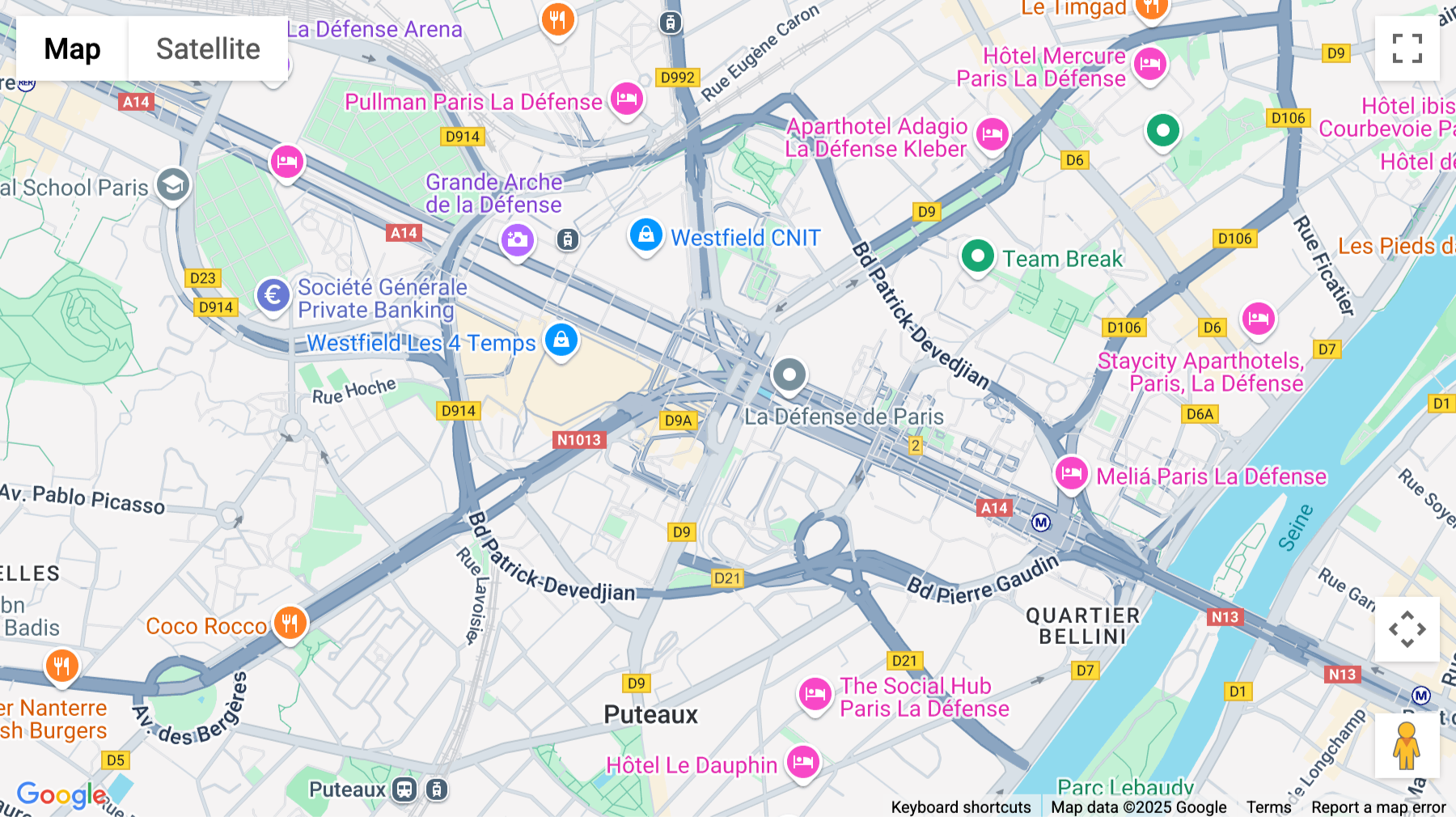 Click for interative map of 20 Place de l'Esplannade, Tour Légende PB6, Puteaux